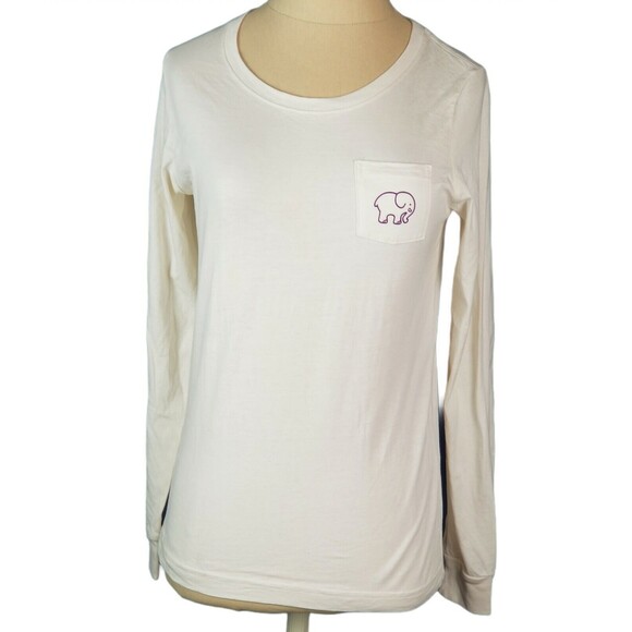 Ivory Ella Women's Long Sleeve Cotton T Shirt Top Elephant Logo Size Small - Picture 2 of 7